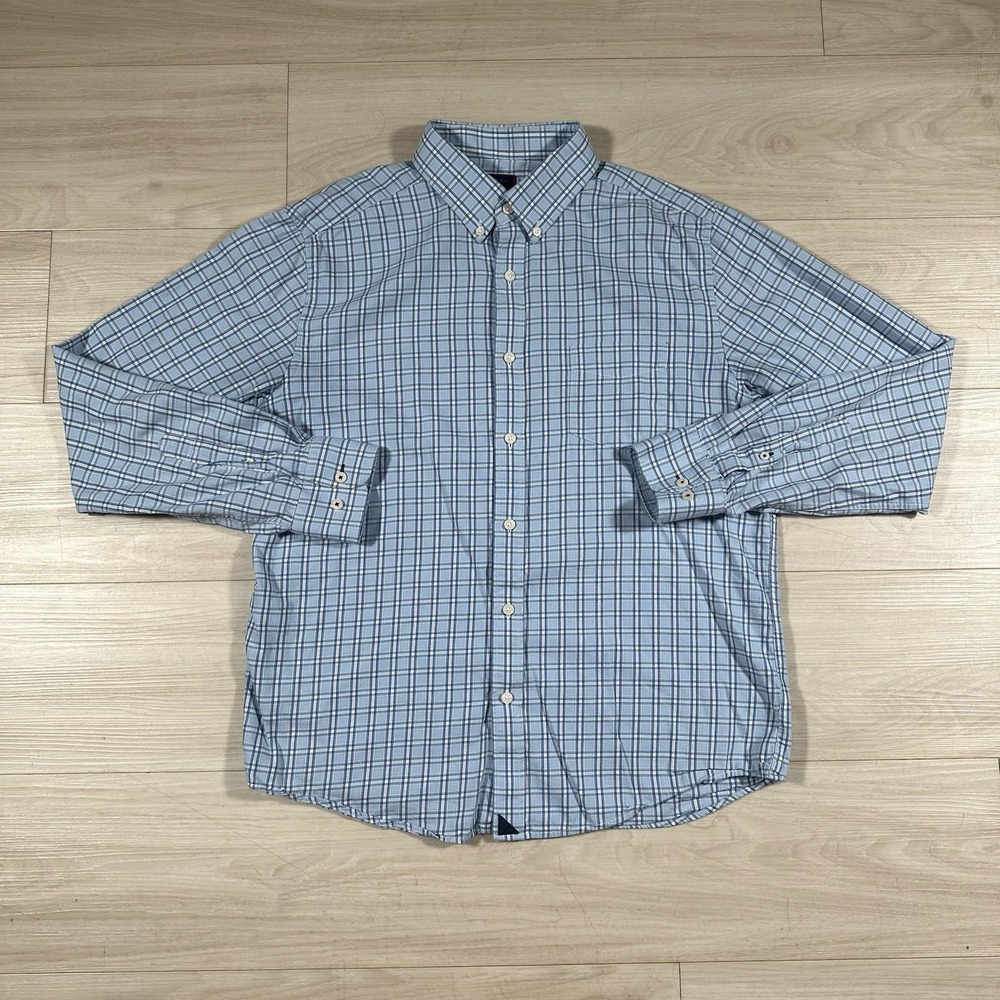 UNTUCKit Mens Shirt Long Sleeve Button Up Cotton Tencel Plaid Slim Fit Large